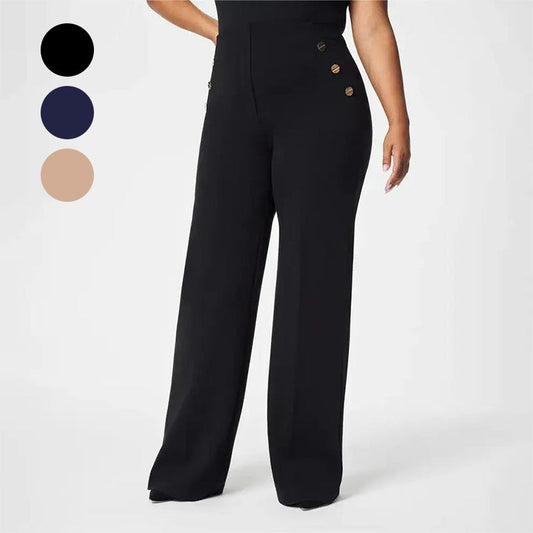 49% Rabatt🥰 Damen-Plus-Size-Hochdehnbare Hochtaillen-Hosen mit weitem Bein